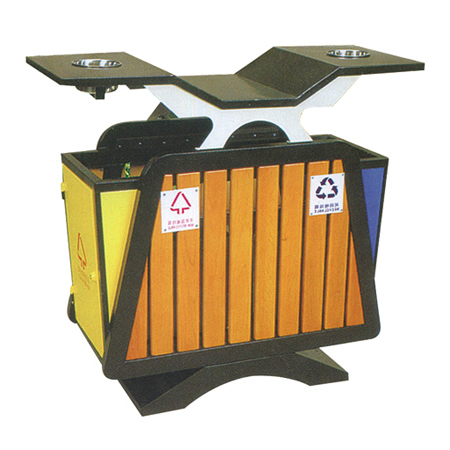 钢木垃圾桶ZX-1003