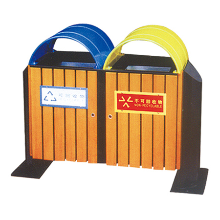 钢木垃圾桶ZX-1106