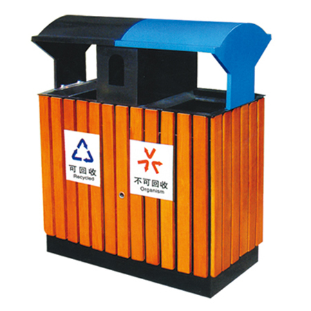  钢木垃圾桶ZX-1102