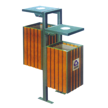 钢木垃圾桶ZX-1109