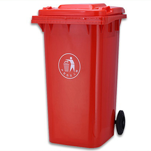 240L红色塑料垃圾桶